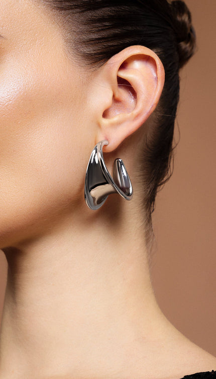 Jaza Metalik Kavisli Küpeler