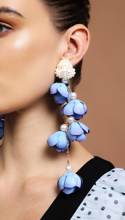 Delisy Çiçek ve İnci Püsküllü Küpe