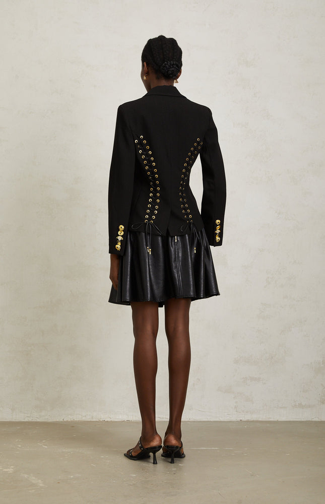 Sabine Siyah Bağcıklı Blazer