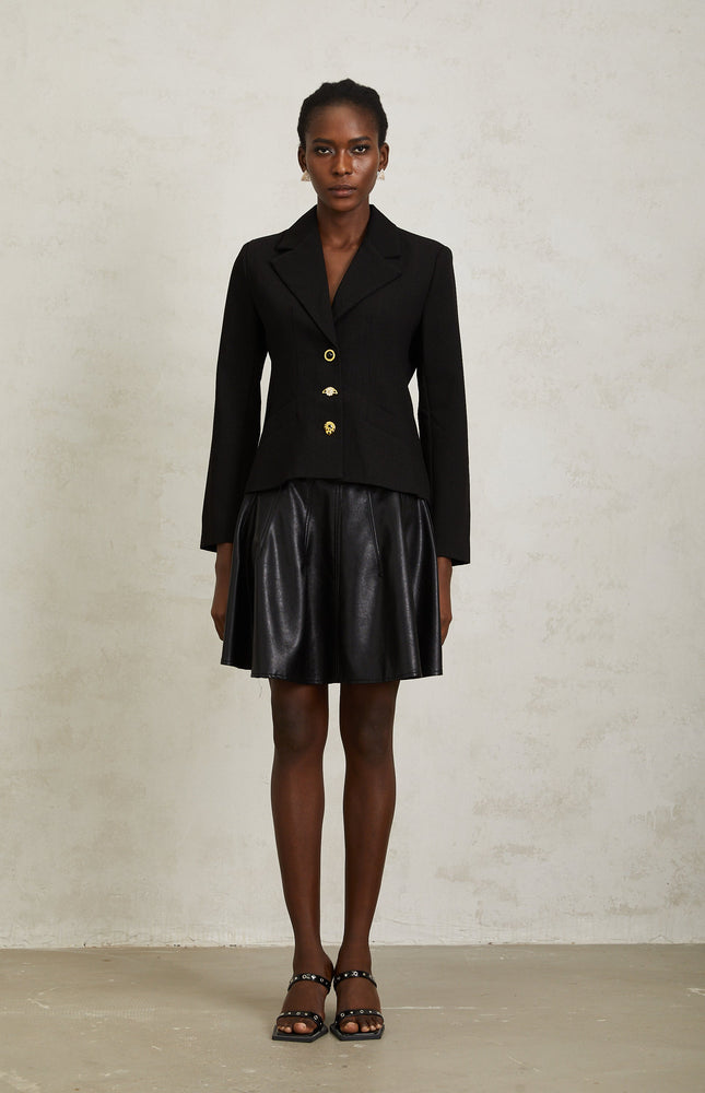 Sabine Siyah Bağcıklı Blazer