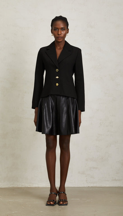 Sabine Siyah Bağcıklı Blazer