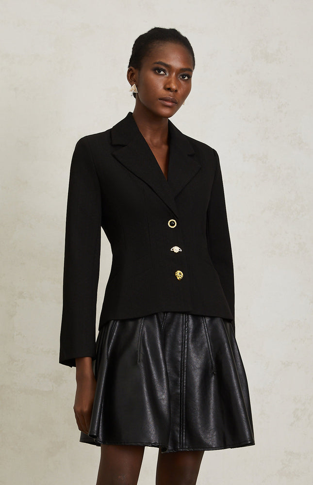 Sabine Siyah Bağcıklı Blazer