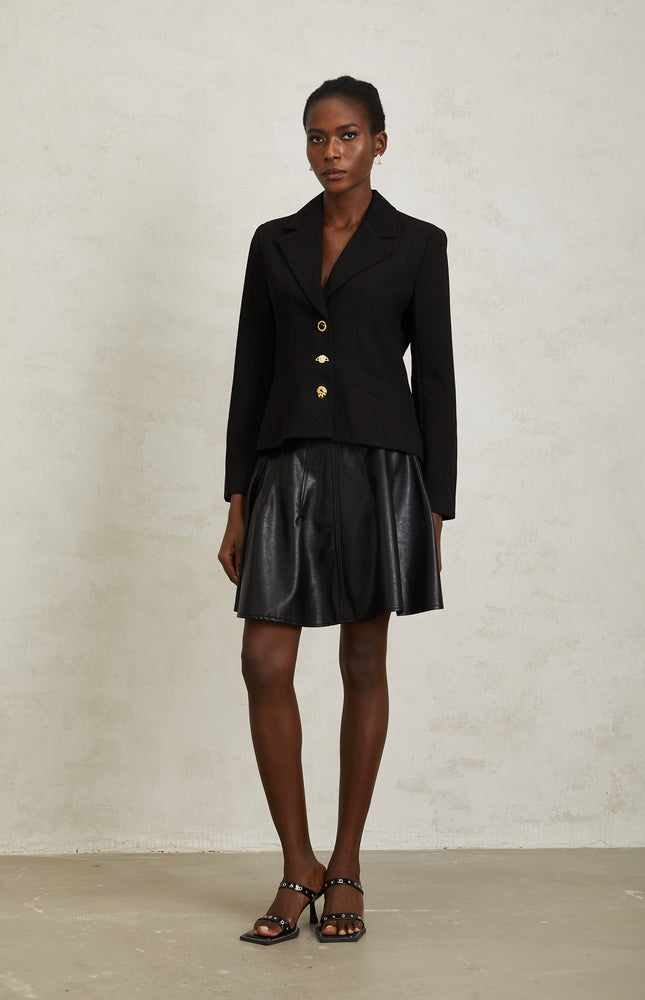 Sabine Siyah Bağcıklı Blazer