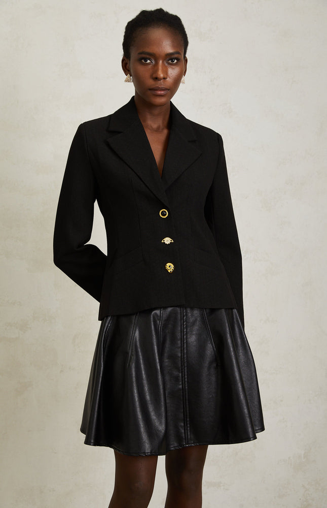 Sabine Siyah Bağcıklı Blazer