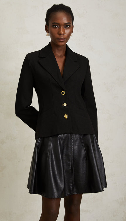 Sabine Siyah Bağcıklı Blazer