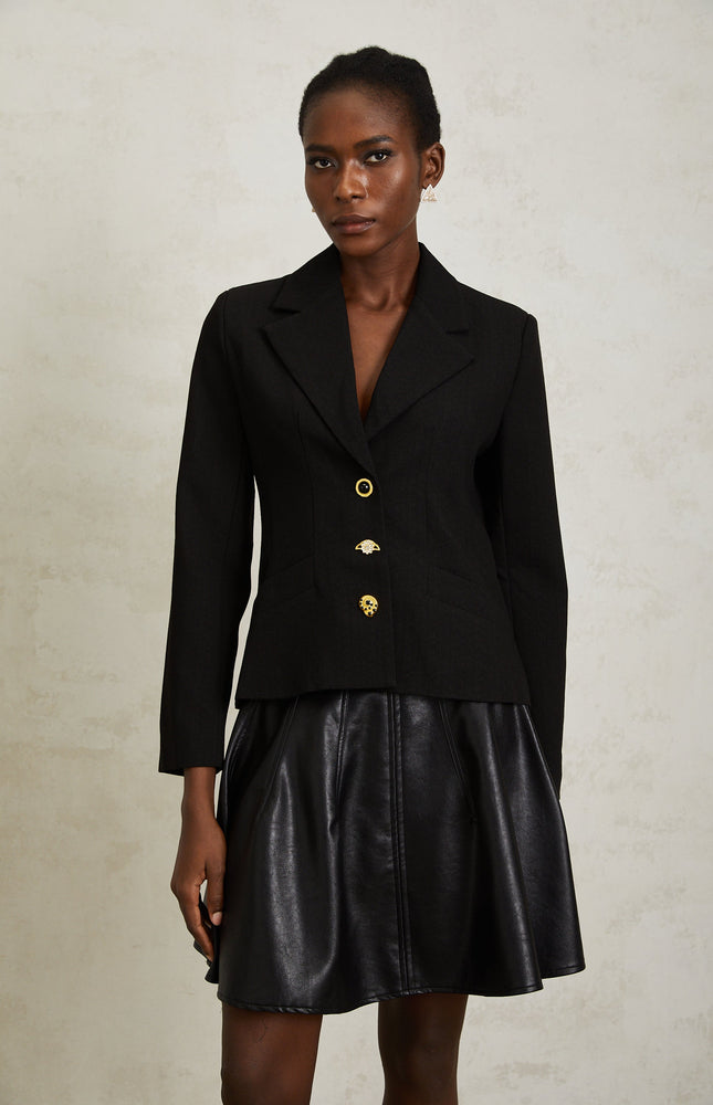 Sabine Siyah Bağcıklı Blazer