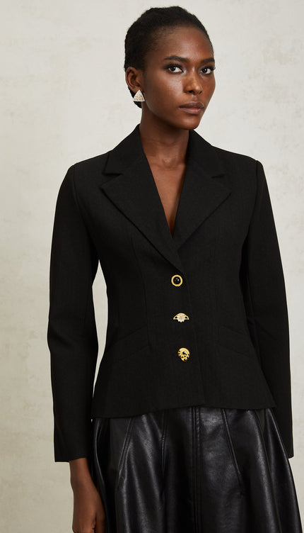 Sabine Siyah Bağcıklı Blazer