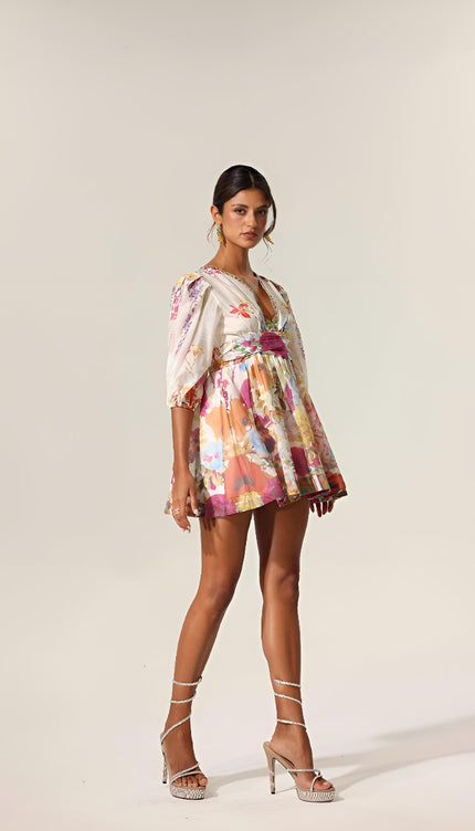 Floral Mirage Mini Elbise