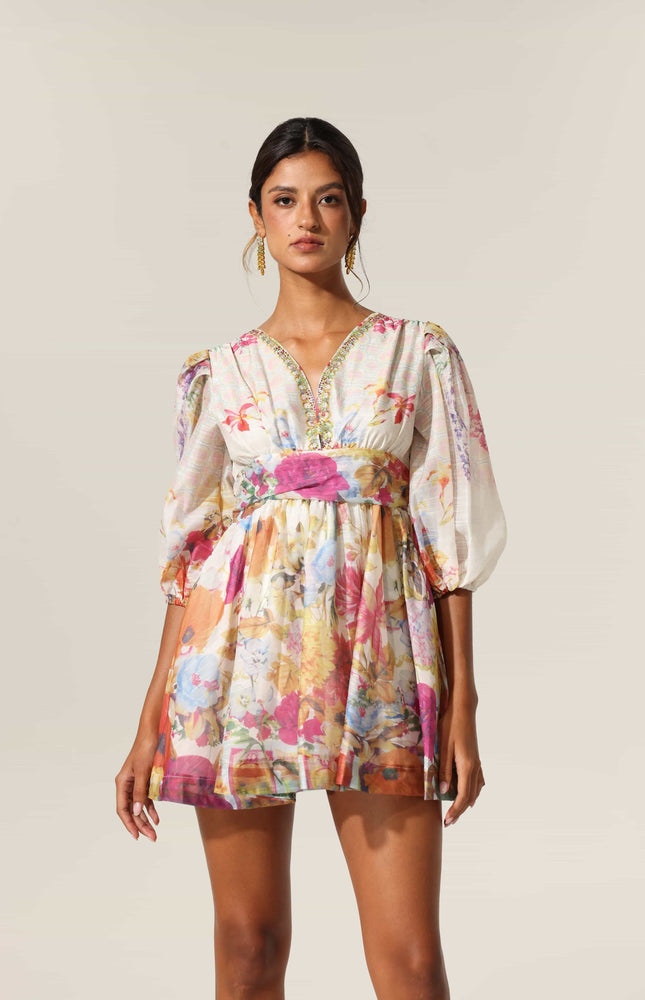 Floral Mirage Mini Elbise