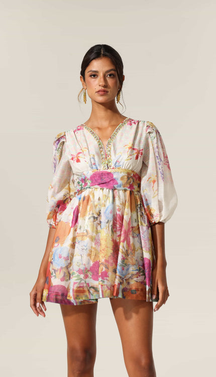 Floral Mirage Mini Elbise