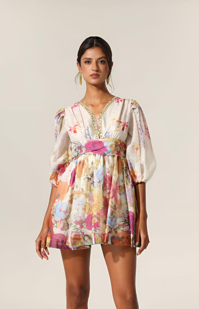 Floral Mirage Mini Elbise