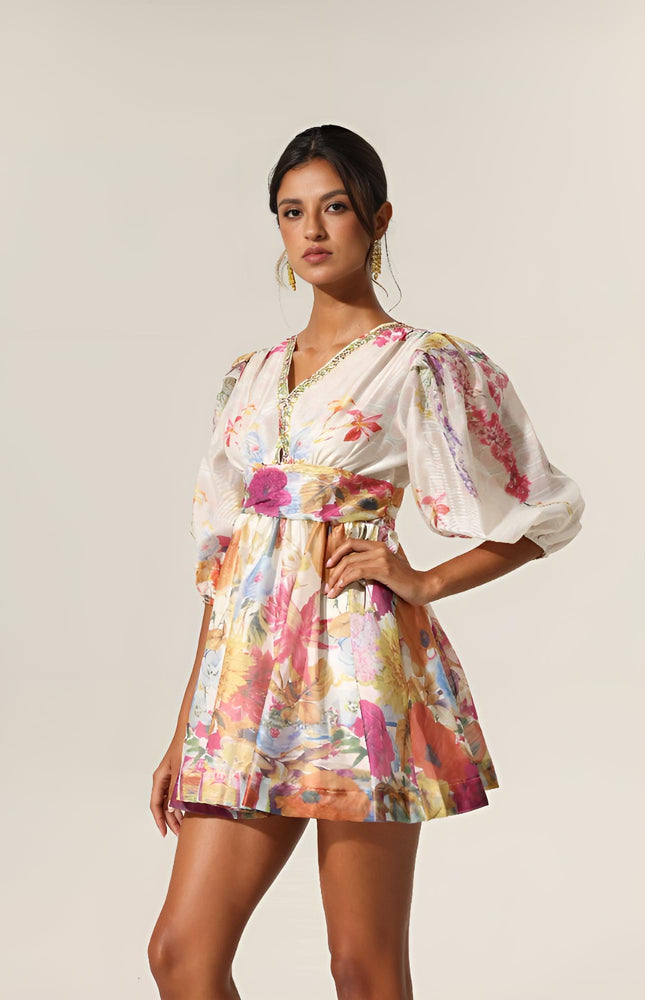 Floral Mirage Mini Elbise
