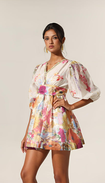 Floral Mirage Mini Elbise