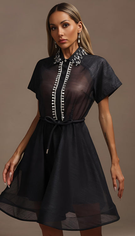 Twilight Işıltılı Mini Elbise