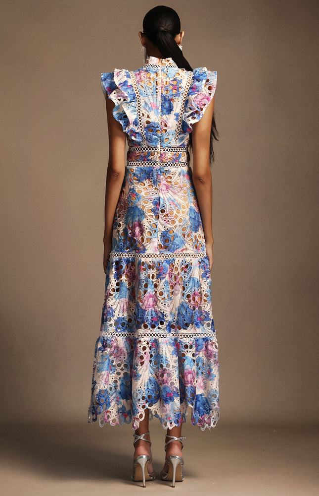 Celestial Çiçek Mavisi Elbise