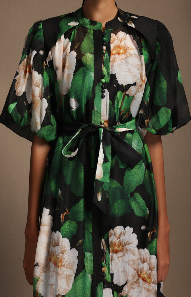 Botanic Desenli Midi Elbise