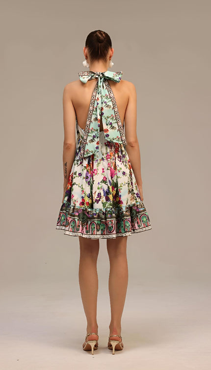 Garden Reverie Halter Elbise