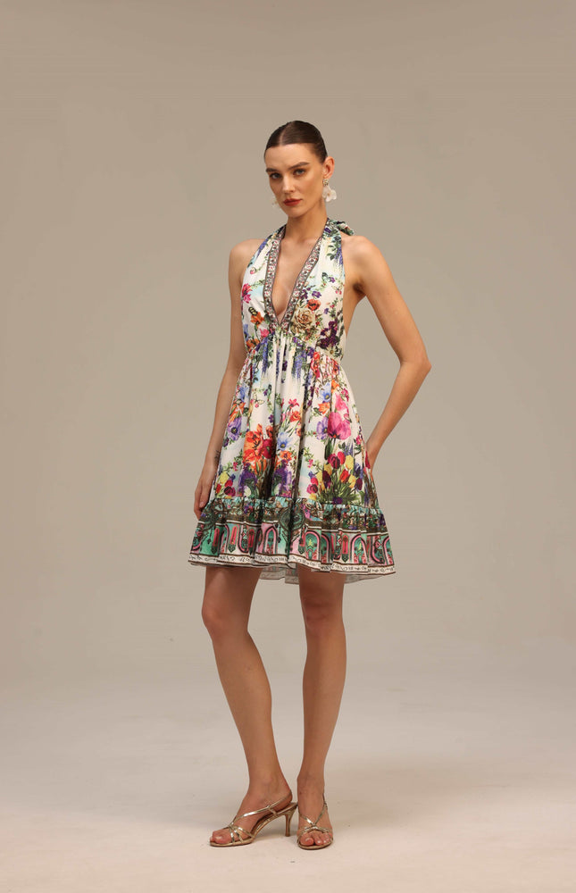 Garden Reverie Halter Elbise