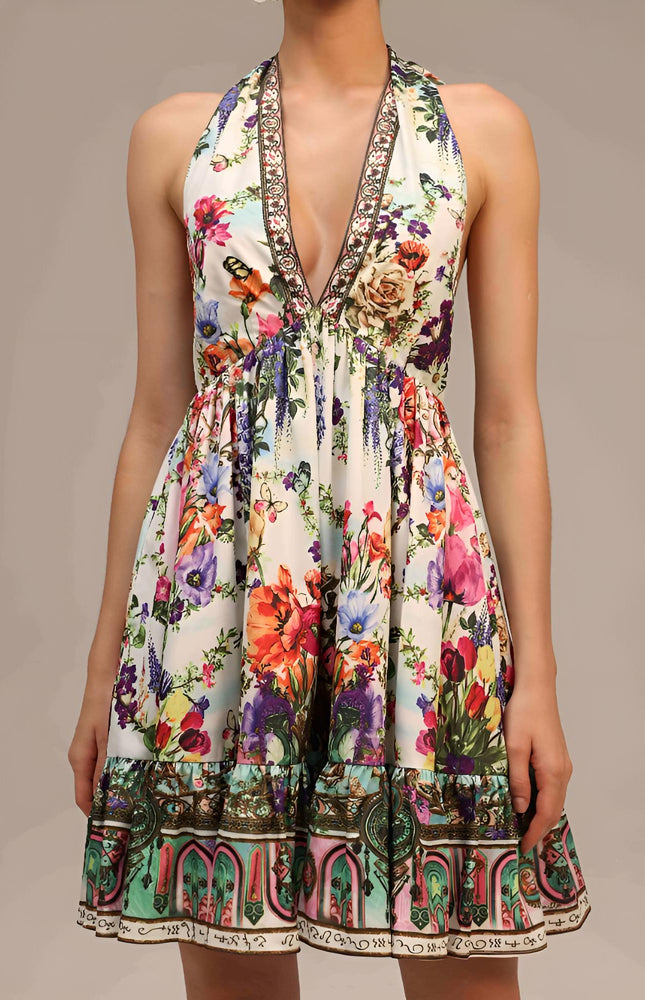 Garden Reverie Halter Elbise