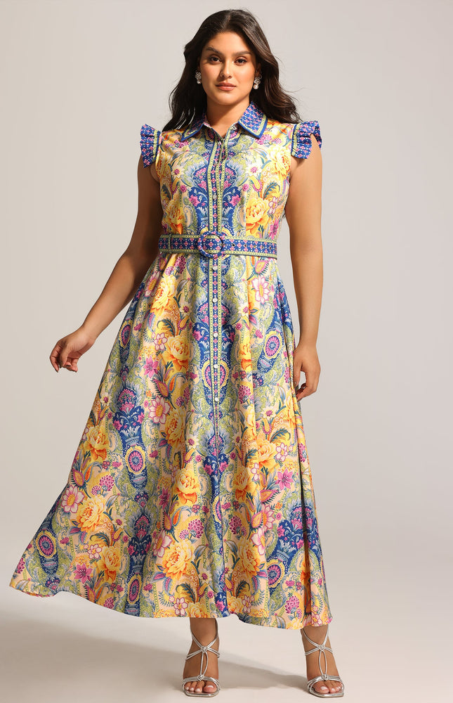 Botanic Kemerli Midi Elbise