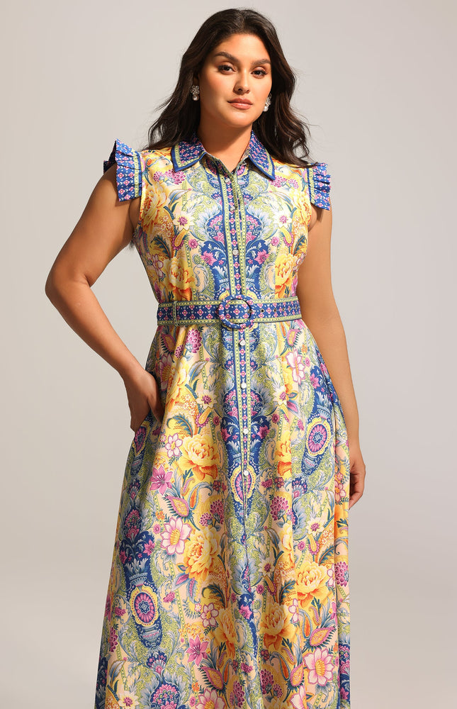 Botanic Kemerli Midi Elbise