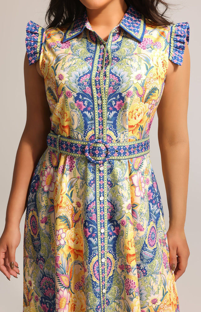 Botanic Kemerli Midi Elbise