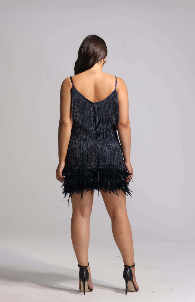 Starlit Tüy Detaylı Elbise