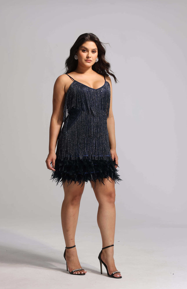 Starlit Tüy Detaylı Elbise