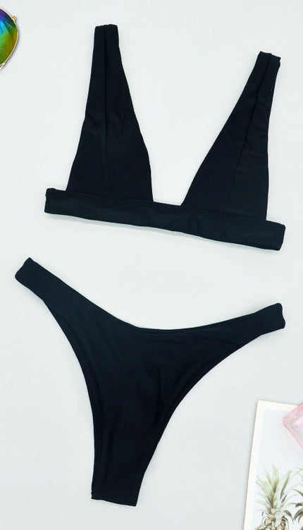 Siyah Üçgen Basic Bikini Takımı