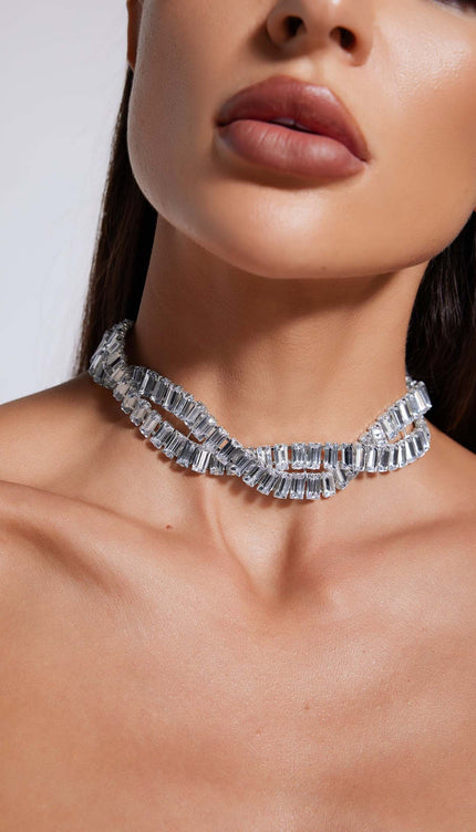 Donnica Çift Sıra Taş Detaylı Kolye