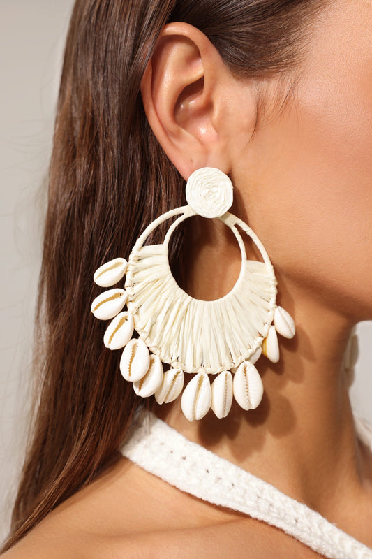 Zalea Deniz Kabuğu Dokuma Küpeler