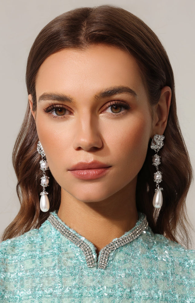 Teray İnci Püsküllü Asimetrik Küpeler