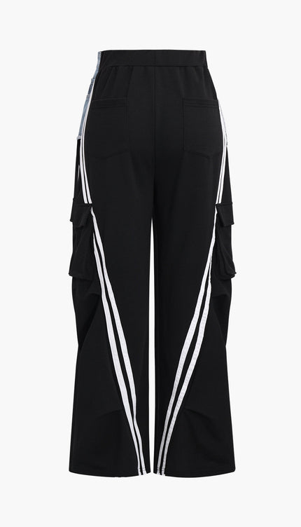 Denim Patchwork Cepli Pantolon