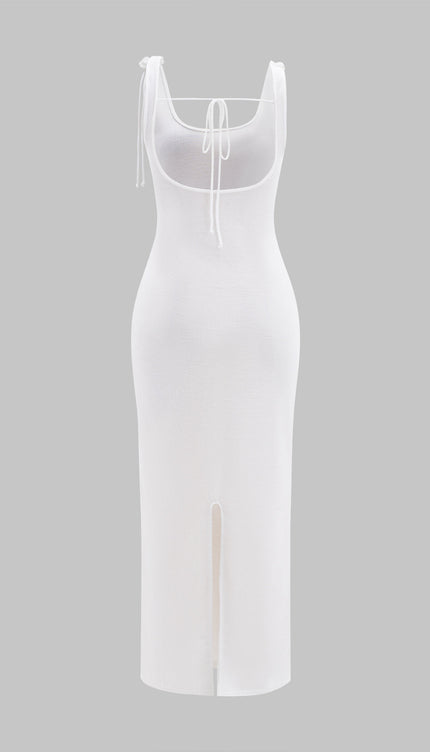 3D Çiçekli Kolsuz Tank Maxi Elbise