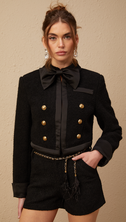 Antonia Siyah Tüvit Ceket