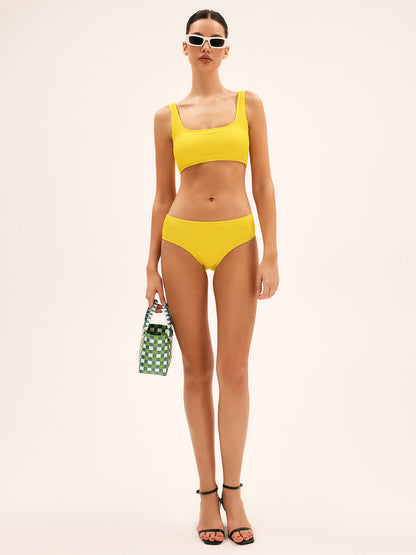 Güneş  Sarısı Solid Bikini Takımı