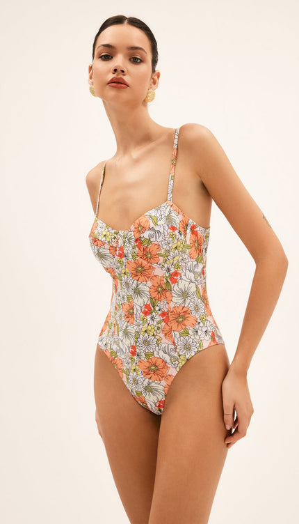 Çiçekli Tek Parça Mayo