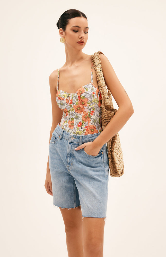 Çiçekli Tek Parça Mayo