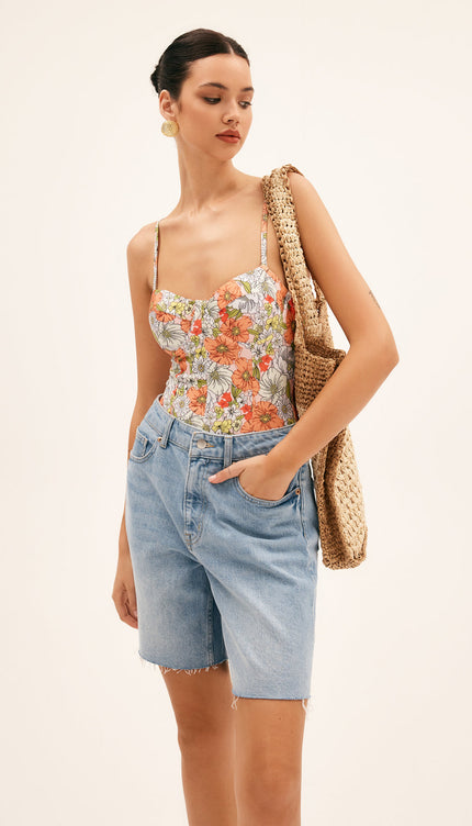 Çiçekli Tek Parça Mayo