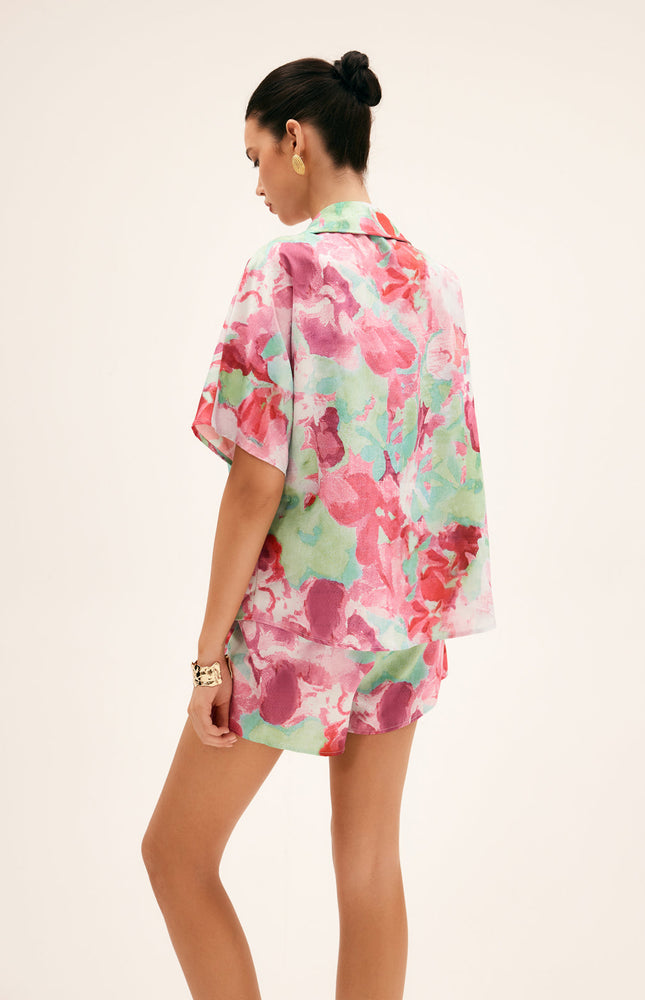 Çiçek Desenli Şort Takım