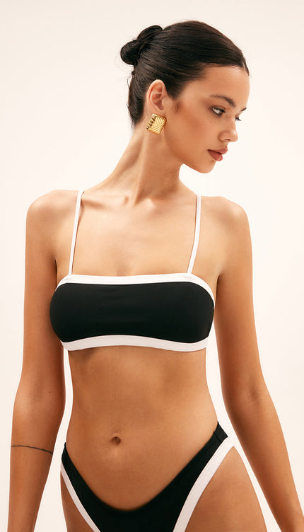 Kontrast Bağlamalı Bikini Takımı