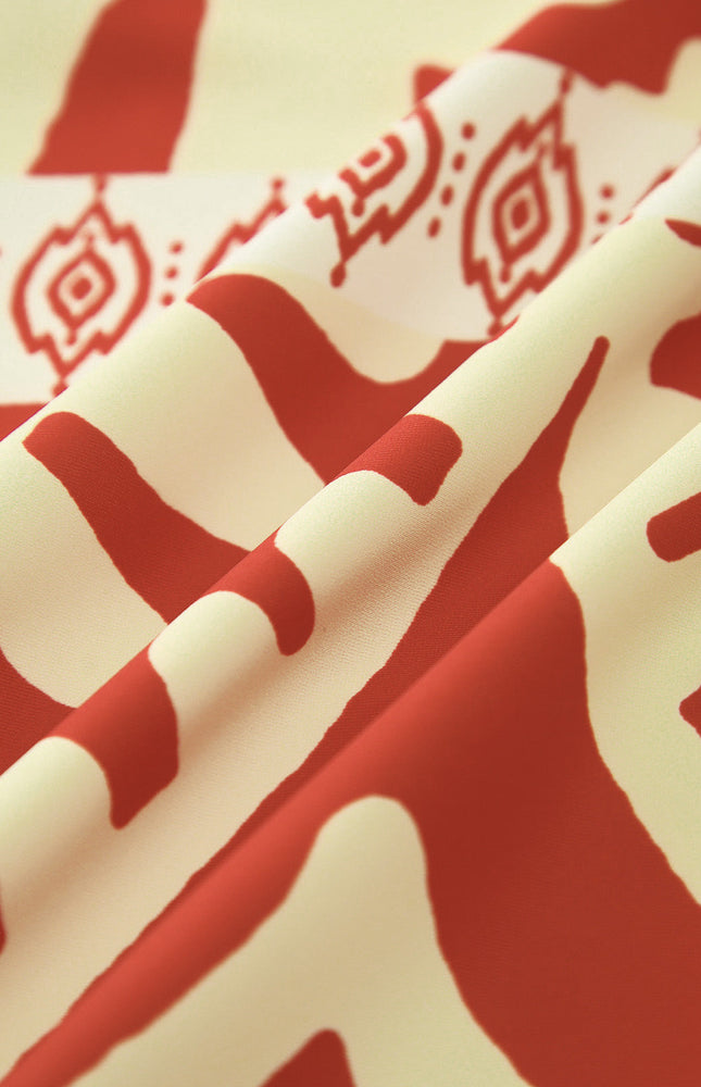 Tropikal Baskılı Tek Parça Mayo