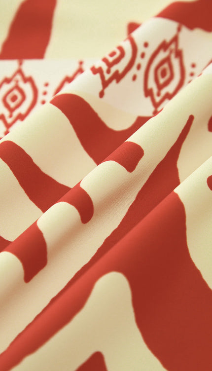 Tropikal Baskılı Tek Parça Mayo