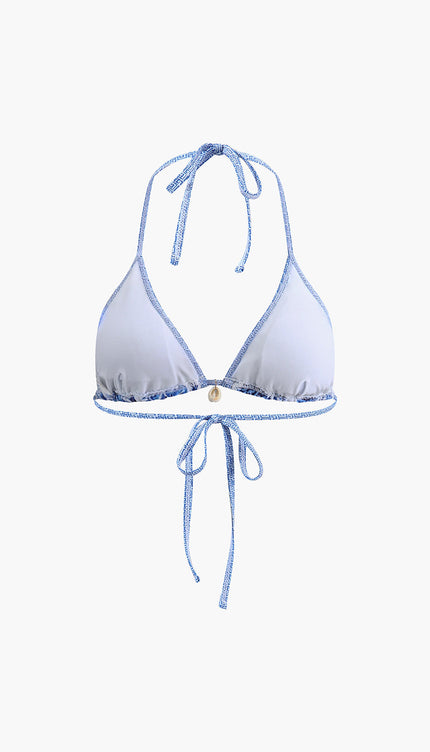 Baskılı Halter Bağlama Bikini Seti