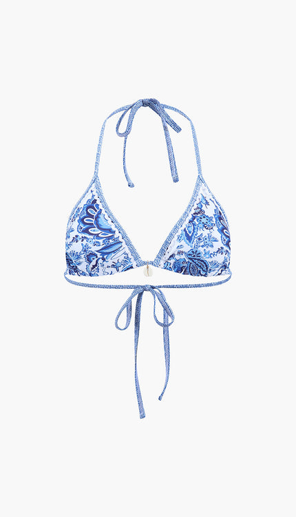 Baskılı Halter Bağlama Bikini Seti