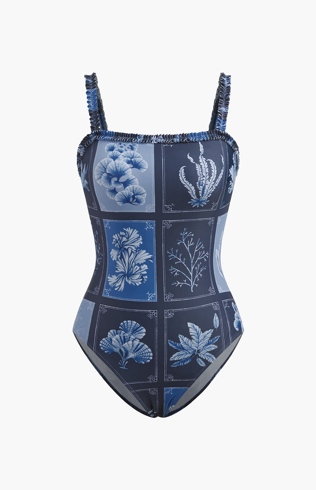 Bitki Desenli Tek Parça Mayo