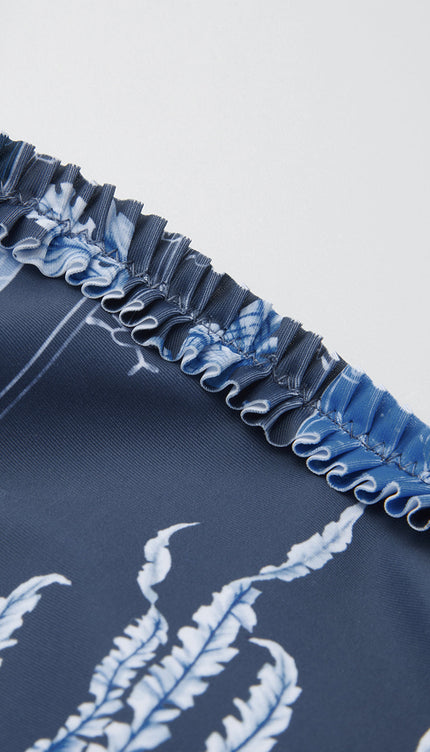 Bitki Desenli Tek Parça Mayo