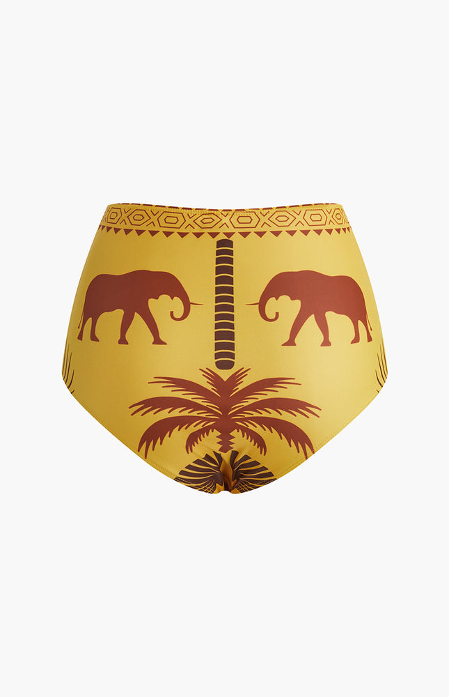 Vintage Yüksek Belli Tek Omuz Bikini Takımı