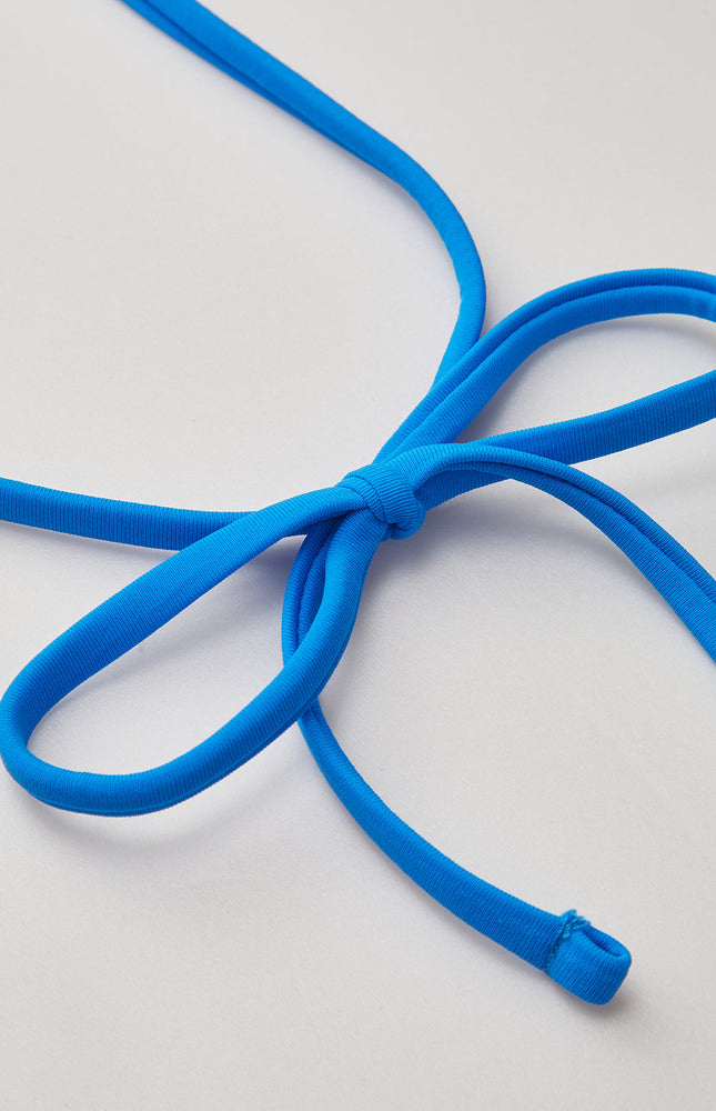 Halter Üçgen Çizgili Bikini Takımı