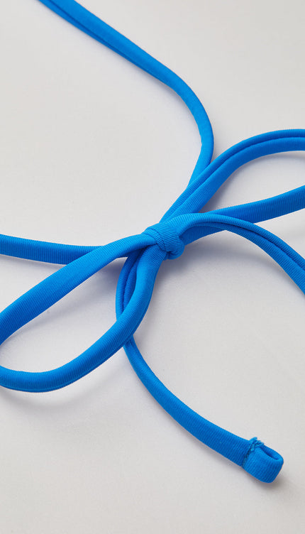 Halter Üçgen Çizgili Bikini Takımı